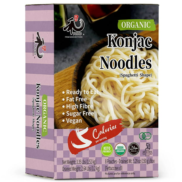 YUHO Organic Konjac Noodles 8 Pack Inside, Vegan, Low Calorie Food, Fat  Free, Keto Friendly, Zero Carbs, Holiday Gifts, Healthy Diet Pasta  oz  8 pouches 