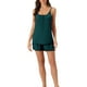thumbnail image 1 of INSPIRAR CHIC Conjunto de Pijamas de Mujer en Color Sólido con Volantes, Top de Camiseta sin Mangas y Pantalones Cortos en Verde, 1 of 6