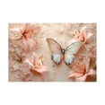 thumbnail image 5 of Mudket Framed Canvas Wall Art Ready to Hang, Soft Pink Lily Butterfly Wall Decor, Vintage Botanical Flower Canvas Print, Pink Flower Wall Art, Wall Pictures for Bedroom Decor - 12"L x 8"W, 5 of 10