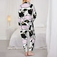 thumbnail image 5 of Kll Cute Animal With Cow Print Women'S Long Sleeve Pajamas With Pants Sleepwear Loungewear 2 Set-Xx-Large, 5 of 9