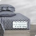 thumbnail image 3 of Bare Home Ultra-Soft Sheet Set - Premium 1800 Collection - Deep Pockets - 4-Pieces - King, Pennytile - White/Midnight, 3 of 6
