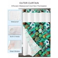 thumbnail image 2 of No Hook Cloth Fabric Shower Curtain with Snap in Liner, Sports Theme Waterproof Shower Curtains Set with See Through Top Window, Funny Abstract Football Rugby Basketball Bath Curtains Shower 72"x72", 2 of 6
