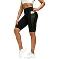 thumbnail image 2 of Inleife Womens High Waist Yoga Shorts Color Block Biker Shorts With Side Pockets Tummy Control Workout Leggings, 2 of 6