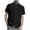 Black, variant on Men's Stand Collar Button Down Dress Shirts Short Sleeve Loose Summer Business Casual Beach Vacation Tops