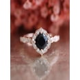 thumbnail image 2 of Limited Time Sale 1.25 carat Black Diamond Halo Engagement Ring Wedding Ring in 10k Rose Gold for Women on Affordable price, 2 of 2