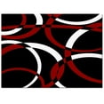 thumbnail image 2 of Area Rug 5'x8' Modern Red White Geometric Circles Abstract Art Washable Area Rugs Non Shedding Floor Carpet Rubber Backing Non-Slip Indoor Mats for Living Room Bedroom Kitchen, 2 of 8