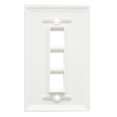 thumbnail image 2 of Ax Gear Plaque Murale Keystone 3 Ports Simple Gang Taille Standard RJ45 Jack Insert Modulaire Cat5e Cat6 Port Ethernet Blanc, 2 of 2