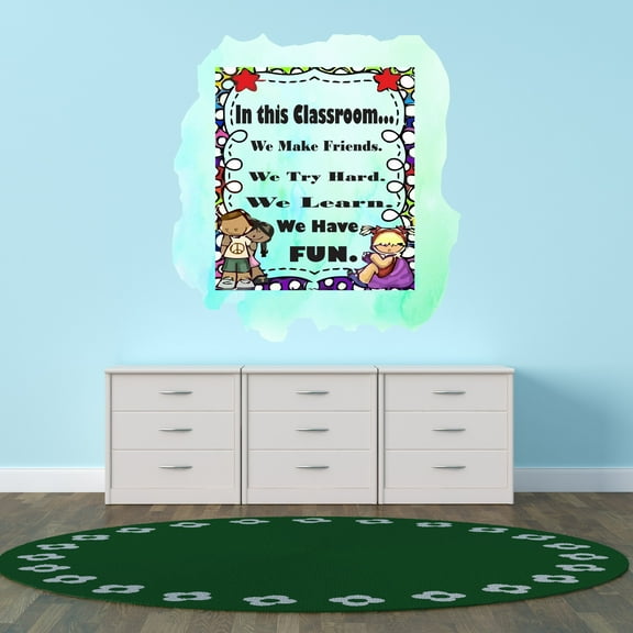 Quotes & Sayings Wall Decals for Students Classroom - Classroom Regulations Classroom DIY & Creativity Boy Girl Bedroom Wall Sticker - Size: 36 In x 40 In