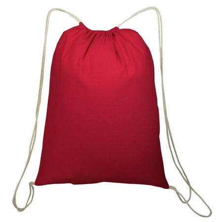 Reusable Cotton Drawstring Cinch Bags Set Of 24 Red