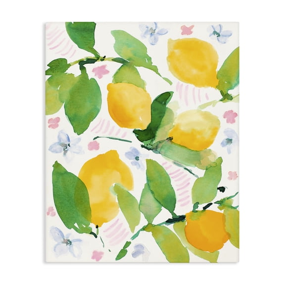 Stupell Industries Farmhouse Garden Lemons with Pastel Florals Canvas Art, 16 x 20, by Lanie Loreth