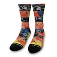 thumbnail image 3 of MERGE4 Lucile Packard Eyeballs Medium Crew Socks for Men and Women Black Red Striped Compression Cushioned, 3 of 4