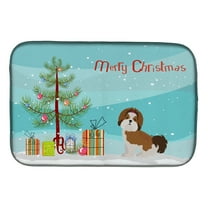 Carolines Treasures CK3459DDM Imperial Shih Tzu Christmas Tree Dish Drying Mat 14 x 21" multicolor