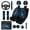 Devil Girl Rose Blue, variant on Gothic Skull Car Front Back Seat Covers Steering Wheel Cover Armrest Cover Pad Seat Belt Pads Headrest Covers Coasters Keychain Universal Fit, 14 PCS Automobile Accessories Decor