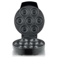 thumbnail image 1 of Mini máquina para hacer donas para vacaciones, apto para niños, desayuno o merienda, postres y más con superficie antiadherente, hace 7 donas, negro, 1 of 5
