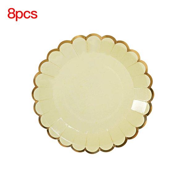 Worallymy 8 platos de papel desechables para decoración de fiestas de cumpleaños bandejas para tartas plato de cena de 7 pulgadas Worallymy JD735804363