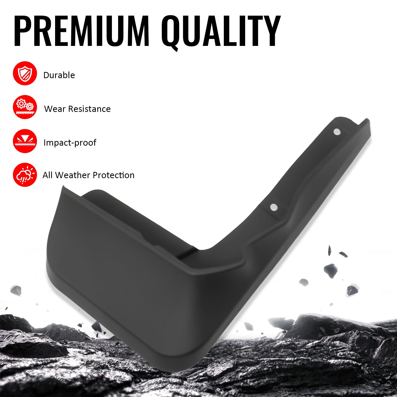 Ikon Motorsports 4PCS Front Rear Mud Flaps Wheel Arch Splash Guards MudFlaps For 2016-2019 Lexus RX350 RX450h, Black PP Polypropylene PU060-4801T-P1