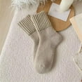 thumbnail image 2 of Inglocry Womens Plain Mid Calf Socks for Fall Winter 2026 Ladies Casual Trendy Soft Comfy Warm Thick Cute Crew Sock Beige 2.9 In, 2 of 3