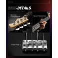 thumbnail image 5 of Donner Bajo eléctrico de 4 cuerdas, bajo estándar de tamaño completo, kit para principiantes estilo PB, negro para principiantes, con bolsa para lecciones en línea gratuita, correa de guitarra y cable, 5 of 5