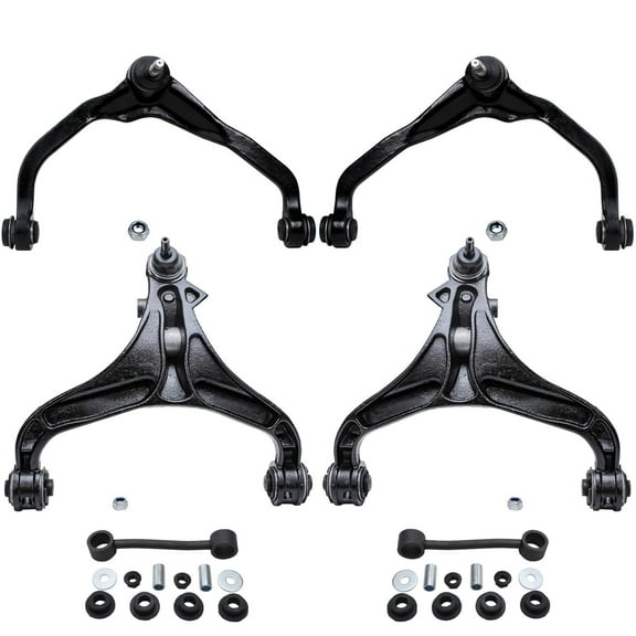 Detroit Axle - Front 6pc Suspension Kit for 07-11 Dodge Nitro, 08-12 Jeep Liberty, 4 Upper and Lower Control Arms 2 Sway Bar Links 2007 2008 2009 2010 2011 2012 Replacement