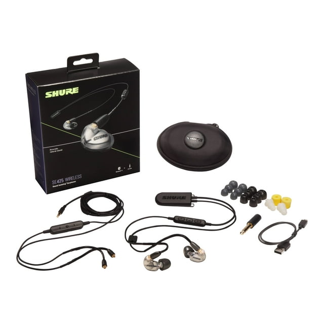 Shure SE425 Sound Isolating - Earphones with mic - in-ear - Bluetooth - wireless, wired - 3.5 mm jack - noise isolating - silver