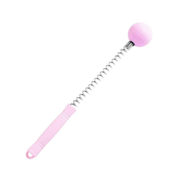 Martillo de pelota de golf con resorte y mango largo, relajación corporal. Rosado