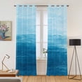 thumbnail image 2 of Kitchen Curtains 84 Inch Length 2 Panels, Sky Blue Ombre Grommets Window Treatment Curtain, Modern Abstract Art Ocean Oil Painting Thermal Curtains Drapes for Living Room/Bathroom, 2 of 9