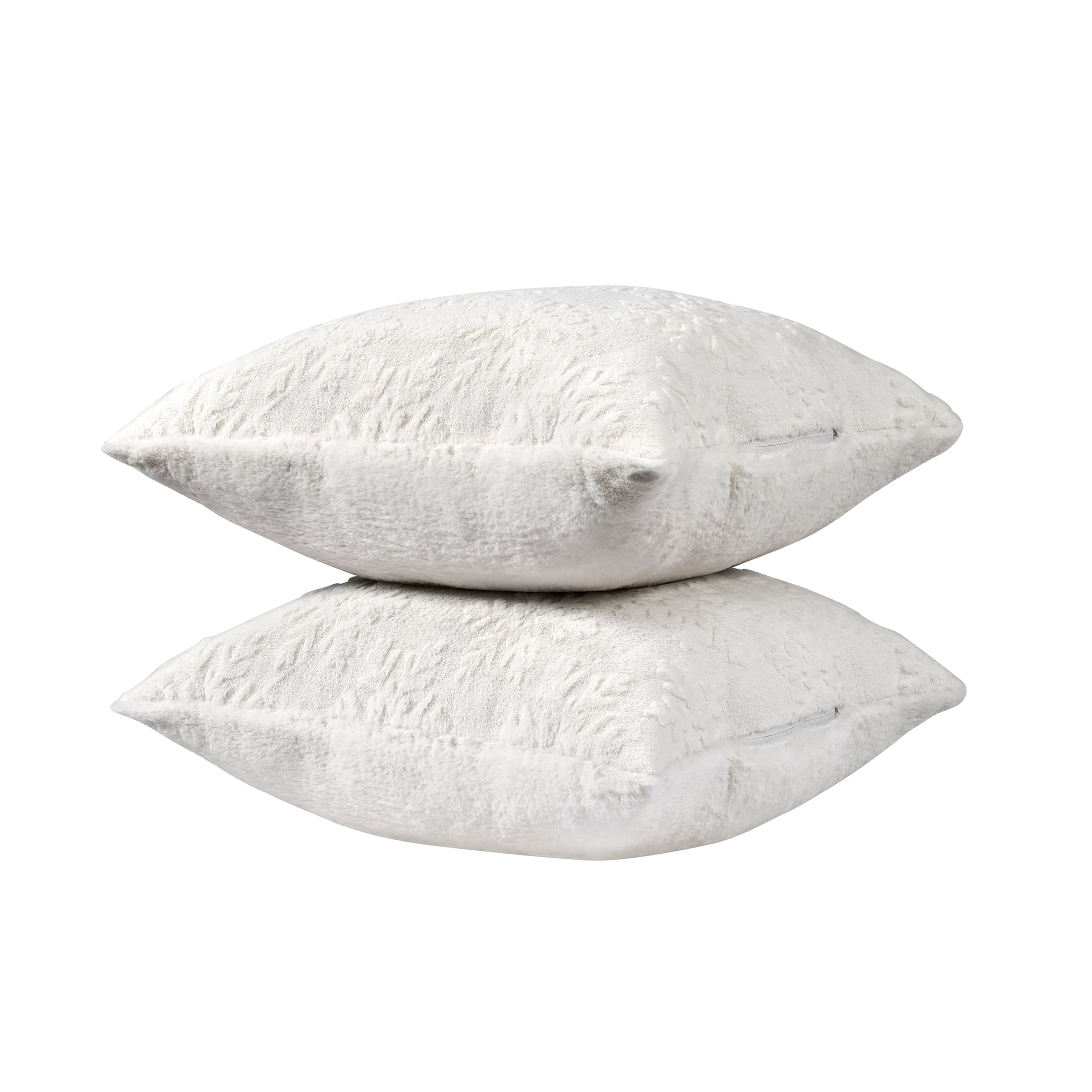 Mainstays 18" x 18" Ivory Faux Fur Snowflake Decorative Pillows (2 Count)
