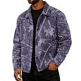 thumbnail image 3 of GrmtClth Mens Leaf Camo Daily Urban Jacket Long Sleeve Snap Front Loose Cut Cool Weather Walking Layering Outerwear Purple 2XL, 3 of 8