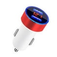 thumbnail image 1 of Car Charger 5V 3.1A Quick Charge Dual USB Port LED Display Voltmeter Phone Charging Adapter  White  Silver, 1 of 6
