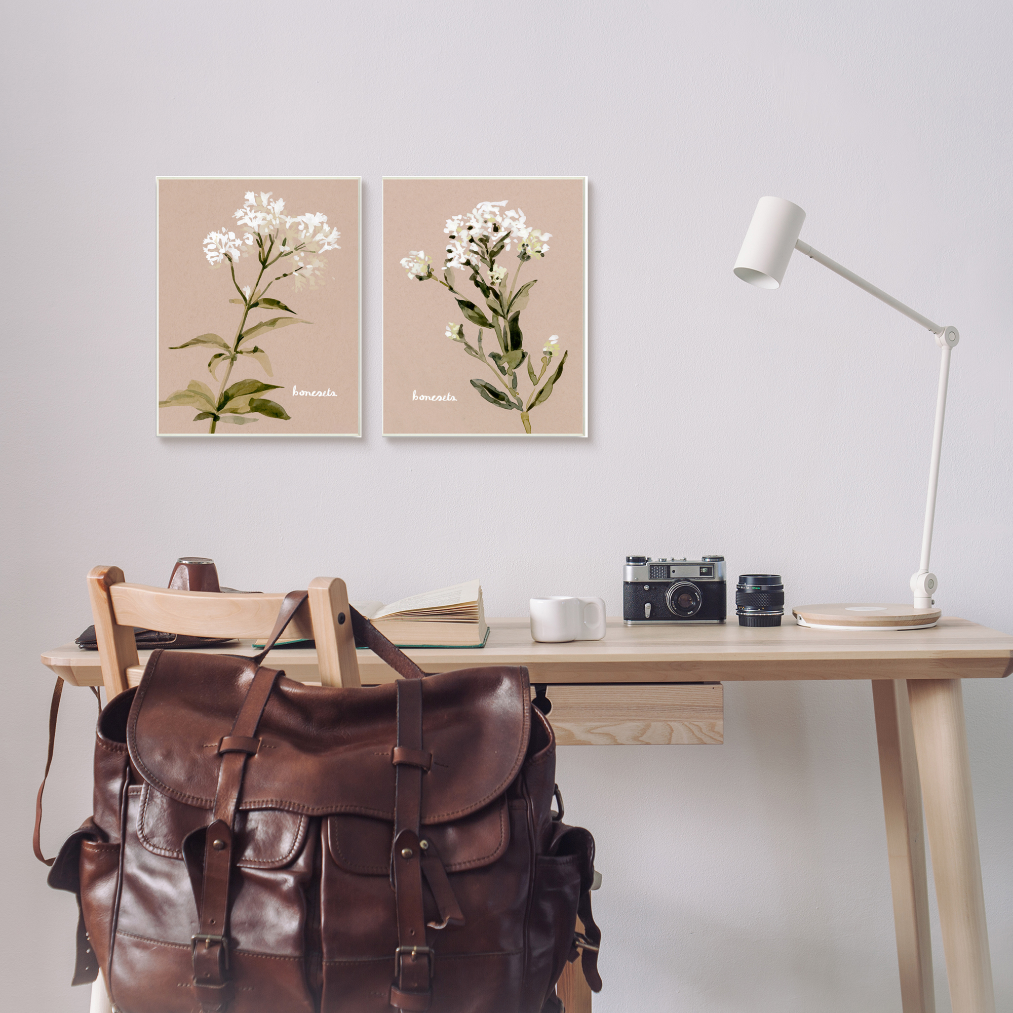Stupell Industries White Boneset Flowers Soft Green White Brown Canvas Wall Art by Emma Caroline