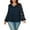 Blue, variant on YUGYXL Plus Size Lace Blouse for Women Criss Cross V Neck Tunic Tops Solid Long Sleeve Loose Dressy Business Casual Shirts Blue XXXXXL