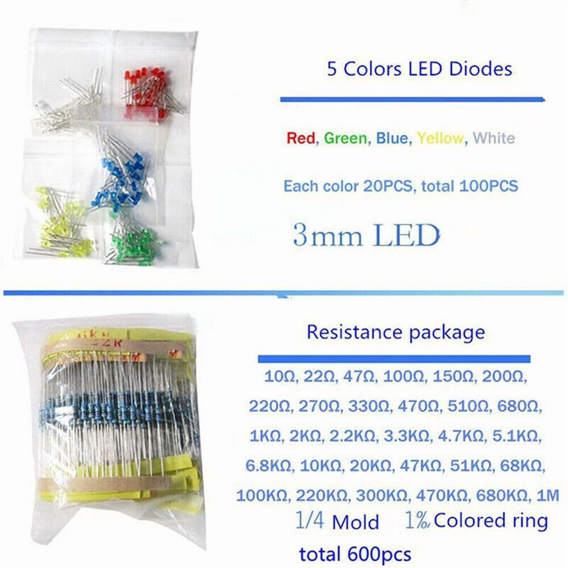 CIRCLE- 1390Pcs/Set Electronic Components Kit Basic Diodes Transistors Assortment