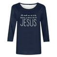 thumbnail image 5 of successthop Womens Christian Shirt Casual 3/4 Sleeve Clothes Oversized Crewneck Pullover Tops Letter Stylish Tee Shirts, 5 of 5