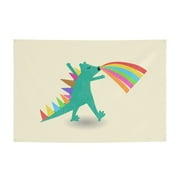 Funny Beast Dinosaur Sign Banner, Cartoon Colorful Hanging Banners Backdrop Festive Party Decor for Indoor Outdoor, 47 x 71 Inches