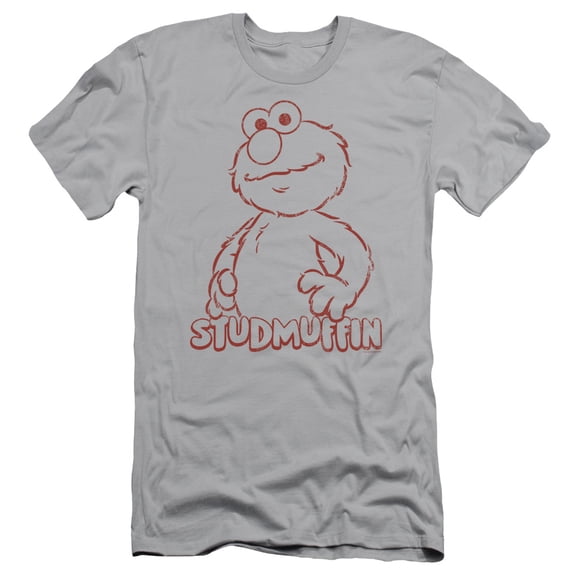 Sesame Street Studmuffin S/S Adult 30/1 T-Shirt Silver