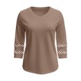 thumbnail image 6 of COMVALUE 3/4 Length Sleeve Womens Tops Dressy Casual Blouses for Women 2026 Trendy V Neck T Shirts Summer Clothes Khaki for Size XXL, 6 of 8