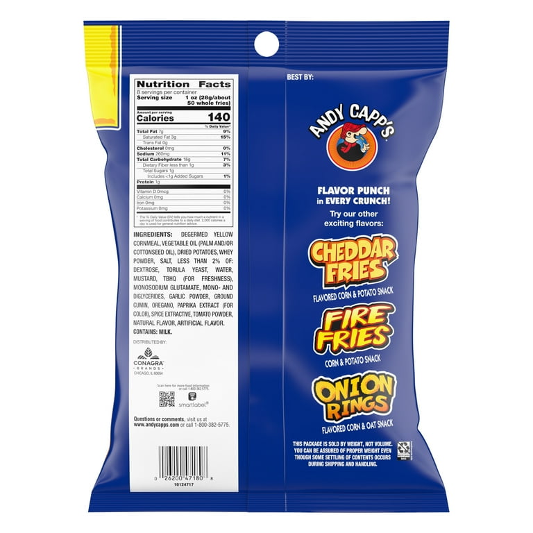 Andy Capp s Big Bag Hot Fries Corn Potato Snacks 8 oz