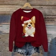 thumbnail image 5 of Antqov Sweatshirt for Women, Crewneck Pullover Christmas Print Oversized Long Sleeve Shirts, Fall Winter Party Fashion Funny Comfy Casual Sweatshirts, 5 of 6
