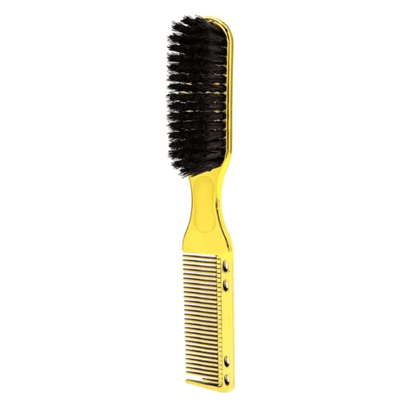 Double-Sided Beard Brush & Beard Comb Barber Brush for Grooming Beard Non-Slip & Sturdy Bristle Brush for Clean Cuts Professional Barber Comb for Beard & Hair Edge Control Brush Barber Accessories