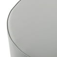 thumbnail image 6 of Nicole Miller Cocktail Ottoman Sonny PU Leather Upholstered Metal Trim Base Glam Style, Grey/Chrome, 6 of 9