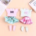 thumbnail image 4 of 1/8 Accesorios Traje Vestido Falda Sudadera con capucha Zapatos Vestir para niña Ropa para muñecas 16 cm Bjd OB11 Ropa para muñecas Sombrero Camiseta corta, 4 of 5