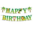 thumbnail image 4 of Banderines de feliz cumpleaños con dibujos de animales de la selva y el bosque, banderines decorativos de papel, suministros para fiestas, 4 of 7