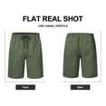 thumbnail image 3 of QPNGRP Men's Casual Shorts with Zipper Pockets Elastic Waistband with Drawstring Cargo Stretch Short Army, 3 of 7