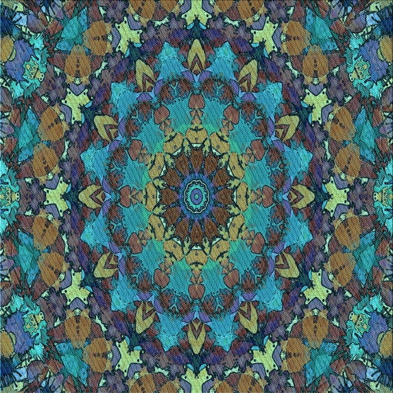 Ahgly Company Indoor Square Patterned Black Eel Black Area Rugs, 7' Square