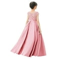 thumbnail image 5 of Illusion Lace Cap Sleeves Flower Girl Dress Junior Pageant Princess Gown Pretty Princess Ballroom Dance L246 2, 5 of 6