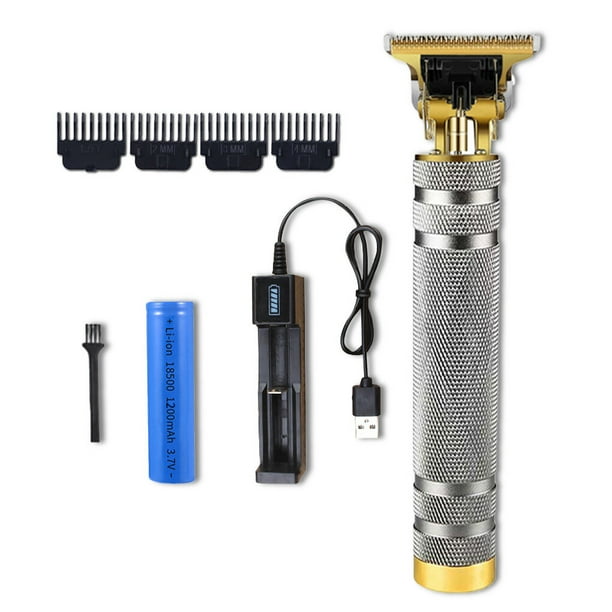 Vogacara Cortadora de pelo recargable por USB para hombre, máquina para cortar cabello con pantalla LCD, herramienta de estilismo para corte de Juegos de afeitado patrón de plata