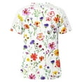 thumbnail image 4 of Nrmvnmi Plus Size Tops for Women Short Sleeve Raglan Lace Tee Floral Prints Crewneck Tunic Loose Fit Summer, 4 of 4
