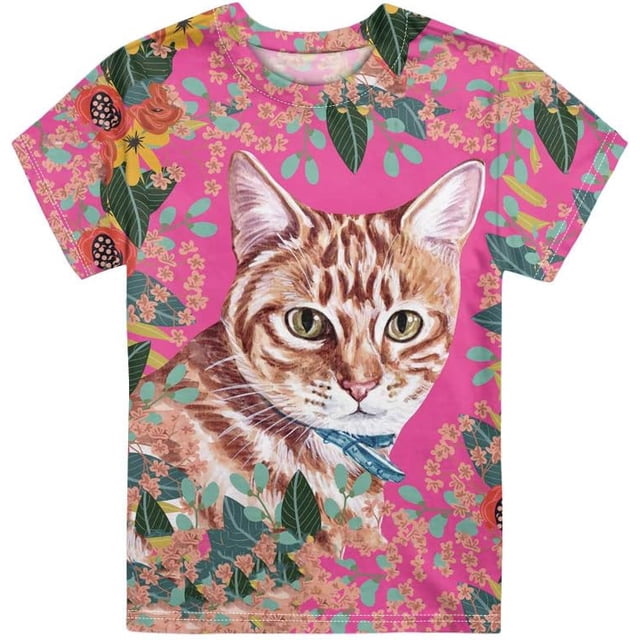 T-Shirt Respirant à Manches Courtes Tee Top Graphique Col Rond pour 3-16 Ans