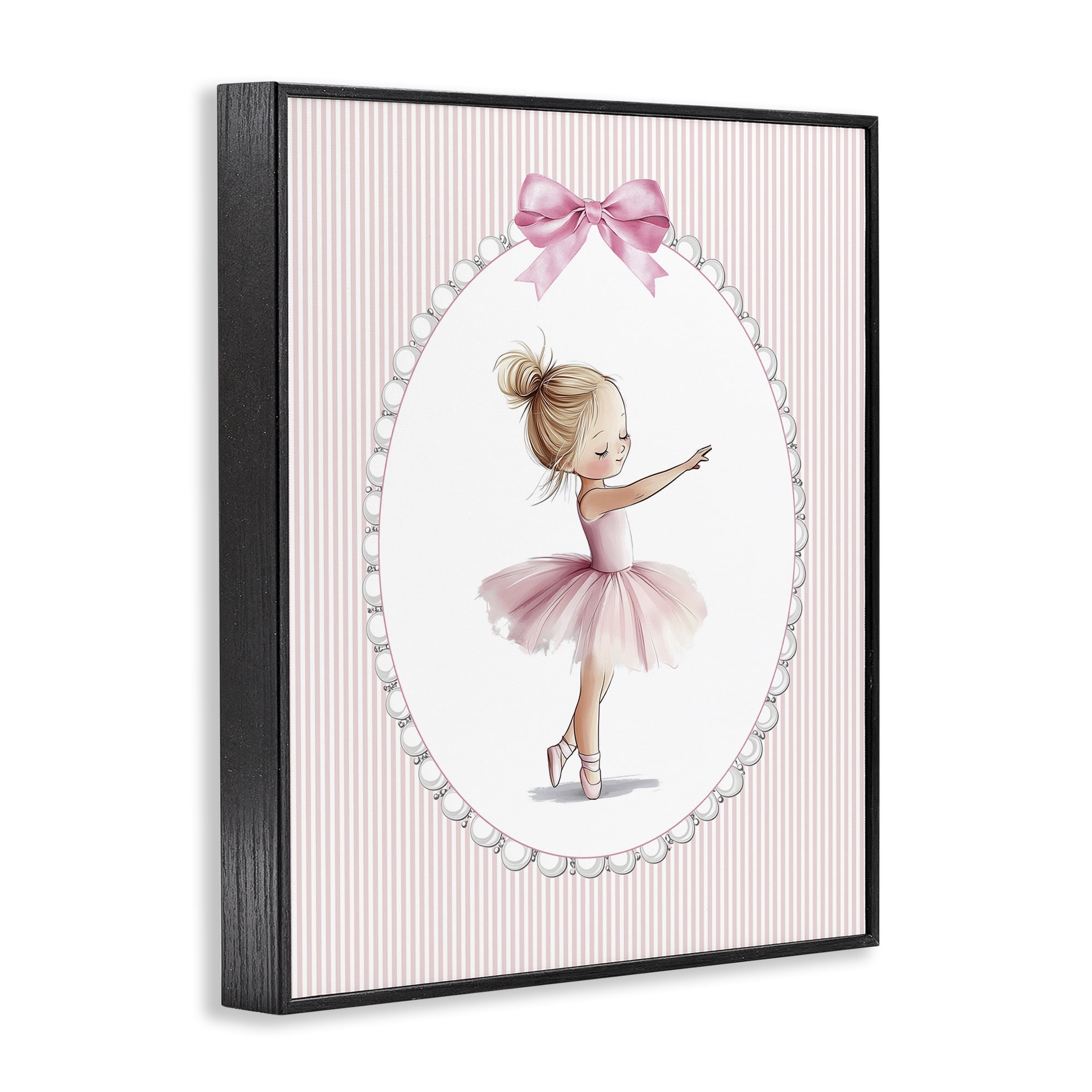 Stupell Industries Blush Pink Ballerina Black Framed Giclee Art, design by Christine Simpson Art