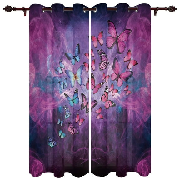 Modern Curtains Abstract Purple Butterfly Baby Room Bedroom Creative Curtains Kitchen Living Room Terrace Valance Curtai